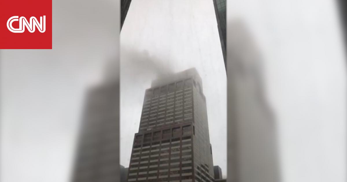 المشاهد الأولى بعد حادث تحطم مروحية على سطح مبنى بنيويورك